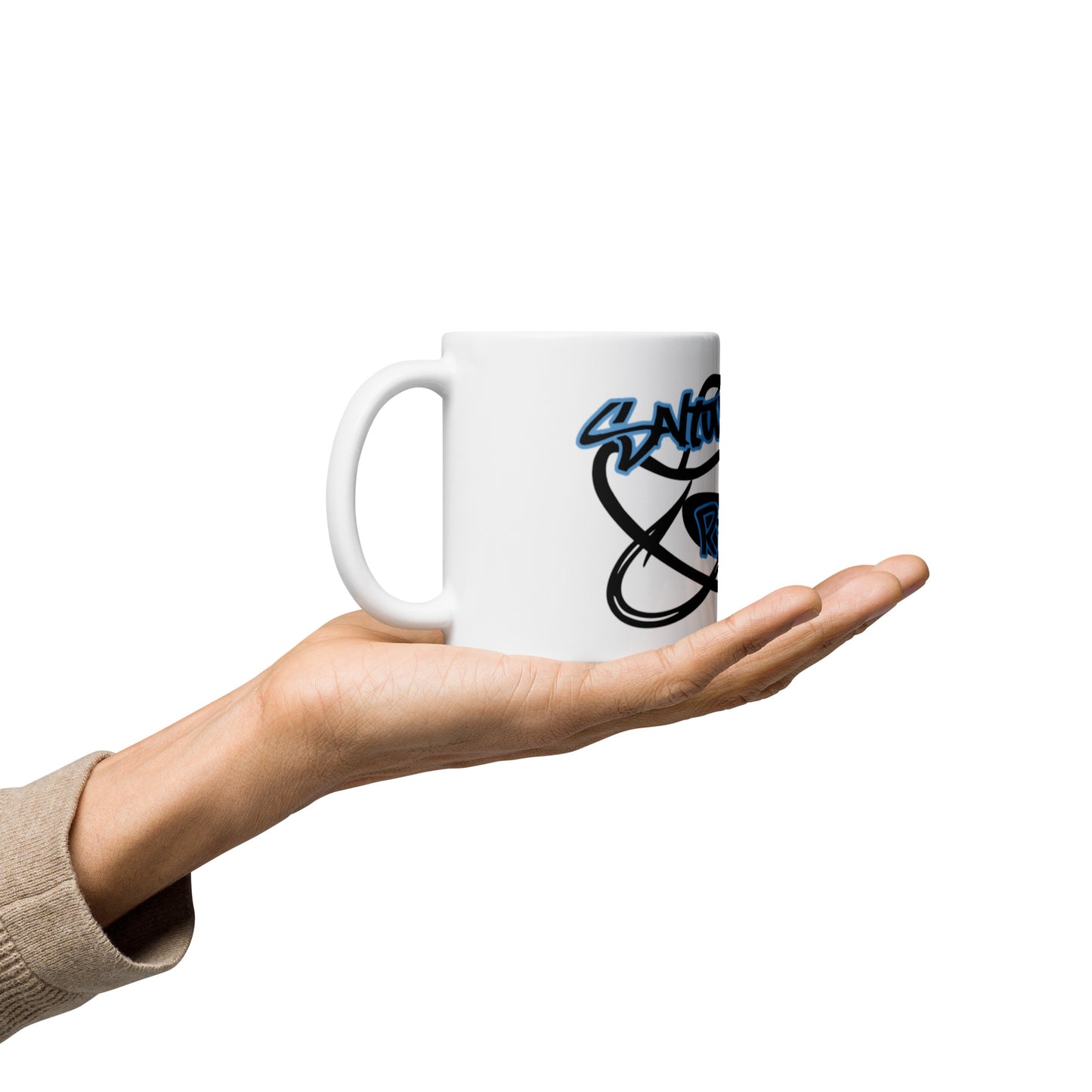 White glossy mug